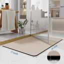 Bath Mat 24x17 - Diatomaceous Earth Bath Mat Quick Dry Absorbing Bathroom Rugs Rubber Non Slip Thin Bathroom Mat Fit Under Door, Taupe