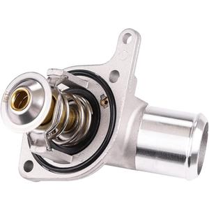 Coolant Thermostat Compatible with Chevy GMC Hummer Camaro Corvette Silverado Suburban Tahoe, Sierra Yukon, H2 Engine Thermostat Housing Water Inlet Assembly, Replace 15-11057 12600172 15-10412