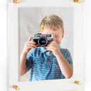 ArtToFrames Floating Acrylic Frame for Pictures Up to 8.5x11 inches (Full Frame is 12.5x15) with Gold Standoff Wall Mount Hardware, Acrylic-109-8.5x11-71