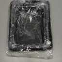 E-far Nonstick Baking Pans Set of 3, Rectangle Stainless Steel Sheet Cake Pan for Toaster Oven, 12.5/10.5/9.4 Inch, Black Bakeware for Brownie Lasagna Casserole Cake, Non-toxic & Healthy, 2 inch Deep