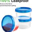 Qeirudu 10 Pack 8oz Freezer Storage Containers with Screw Lids, Leakproof Meal Prep Containers, Small Reusable Plastic Food Storage Containers for Fruits, Leftovers, Salads, Overnight Oats
