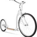 Schwinn Shuffle or Shuffle Deluxe Adult Kick Scooter, 26 Inch Front Wheel & 20 Inch Rear Wheel, Smooth Ride, Durable Steel Frame, Fenders, Front & Rear Linear Pull Brakes, Two Wheel Scooter for Adults