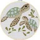 Awesocrafts Cross Stitch Kits Little Turtle Looking for Mom 11CT Stamped Patterns Easy Cross Stitching Embroidery Needlework Kit Supplies (Turtle)