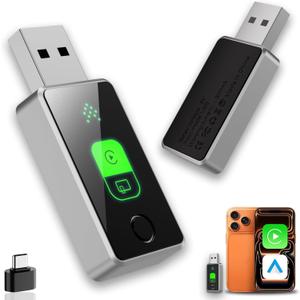 Wireless CarPlay Adapter for iPhone - 2026 Upgrade 2 in 1 Android Auto Wireless Adapter, One-Tap Switch, Wired to Wireless, Plug & Play, Fast & Stable, for iOS 10+ & Android 11+, Cars 2016+