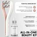 HAMINOS Microcurrent Facial Massager with 3D Roller, 3 Intensity Levels, Lifting & Toning Tool for Face, Leg, Arms & Neck, Gentle Contouring & Skincare Absorption