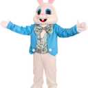 Easter Party Rabbit Costume Bunny Costume Plush Halloween Animal Mascot Costume (White)