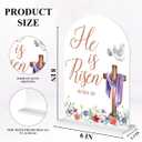 2 x He is Risen Easter Decor He is Risen Table Decor Religious Easter Decorations for Home Christian Gifts with Bible Verse Sign Arch Acrylic 6x8 Inch for Table Home Party White