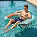 Zeraty Heavy Duty Double-Sided PVC Scrim Floating Chair Inflatable Pool Lounger for Adults, Premium Water Hammock with Cooling Mesh & EVA Armrests, Sunbathing Tanning Float for Lake Beach (300 Lbs)