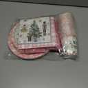 Christmas Party Tableware Decorations,144pcs Pink Christmas Paper Plates and Napkins,Cups,Forks and Knives Xmas Paper Dinnerware for Winter Holiday Party Supplies