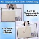 Shinylin 24x36 Inch Artwork Storage Organizer Large Poster Storage for Diamond Painting Cardboard Portfolio Collection Bag with Zipper and Two Handles Transparent Waterproof for Art Work Scrapbook