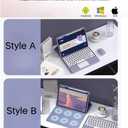 Keyboard Case for iPad 9th/8th/7th Generation/Air3/Pro10.5 with Touchpad,Candy Color Round Keys Magnetic Detachable Keyboard with Multi-Touch Trackpad and Pencil HolderMisty Blue