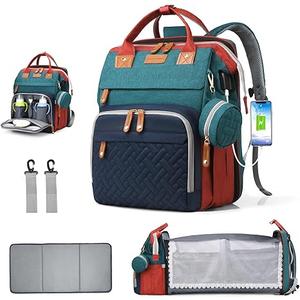 Diaper Bag Backpack, Multifunction Waterproof Diaper Bag for Baby, with Diaper Changing Station, Newborn Essentials Must Haves, Baby Portable Bag, Unisex, RGB