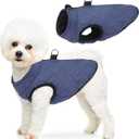 SCENEREAL Winter Dog Vest Coat with Harness Built In, Warm Puppy Jacket for Small Medium Dogs, Cold Weather Coat with Zipper, Fleece Puffer Vest Windproof Snow Clothes (Medium (Chest 16.5")-Regular, Royal Blue-Matte)