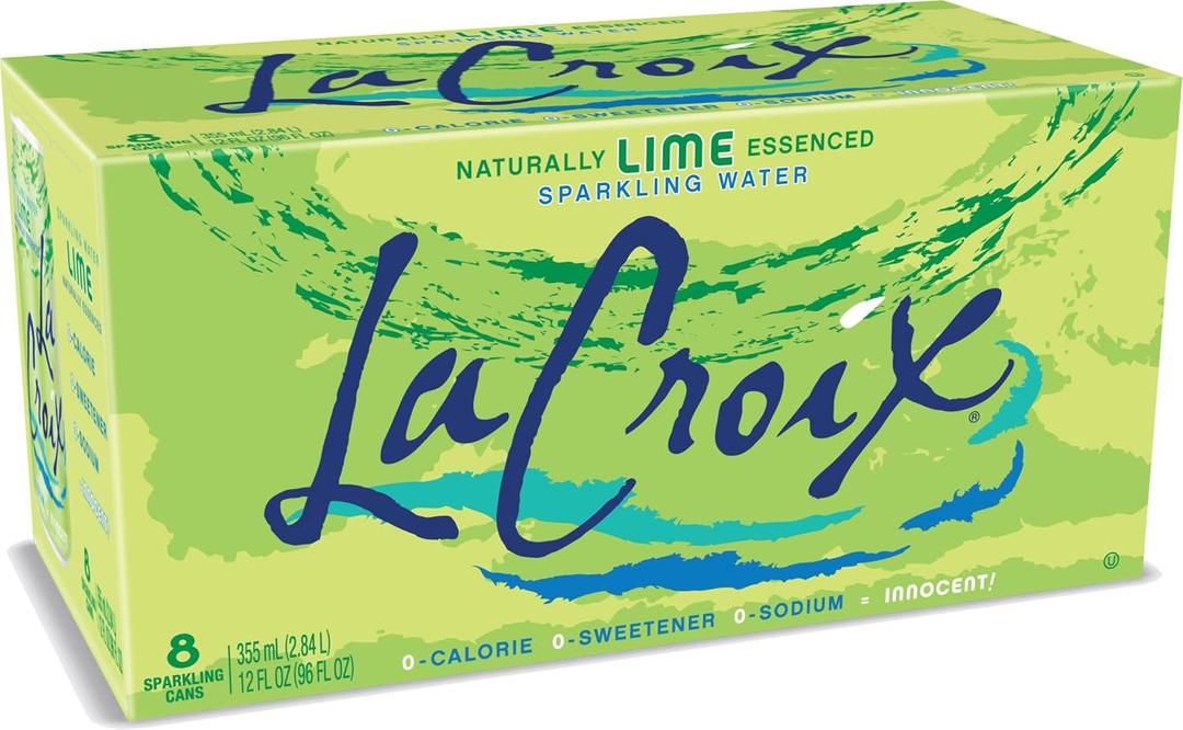 La Croix Sparkling Water, Lime, 12 Fl Oz (pack of 8) (EXP 06/30/26)