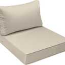 AAAAAcessories Outdoor Seat Cushions for Chairs, Fade-Resistant, Waterproof Patio Furniture Replacement Cushions, 21" x 21" x 3" + 21" x 17", Beige
