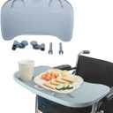 Wheelchair Tray Table - Removable Wheelchair Desk Lap Board Eating Aid for Nursing Patient, Fits Wheelchair Arms of Distance 16" - 20" (Blue)