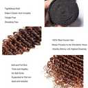 T1B430 Deep Wave Human Hair Bundles Ombre Brown 10 Inch 3 Tone Brown 1 Bundles Human Hair Extensions 100 Gram Per Bundle Unprocessed Virgin Double Weft