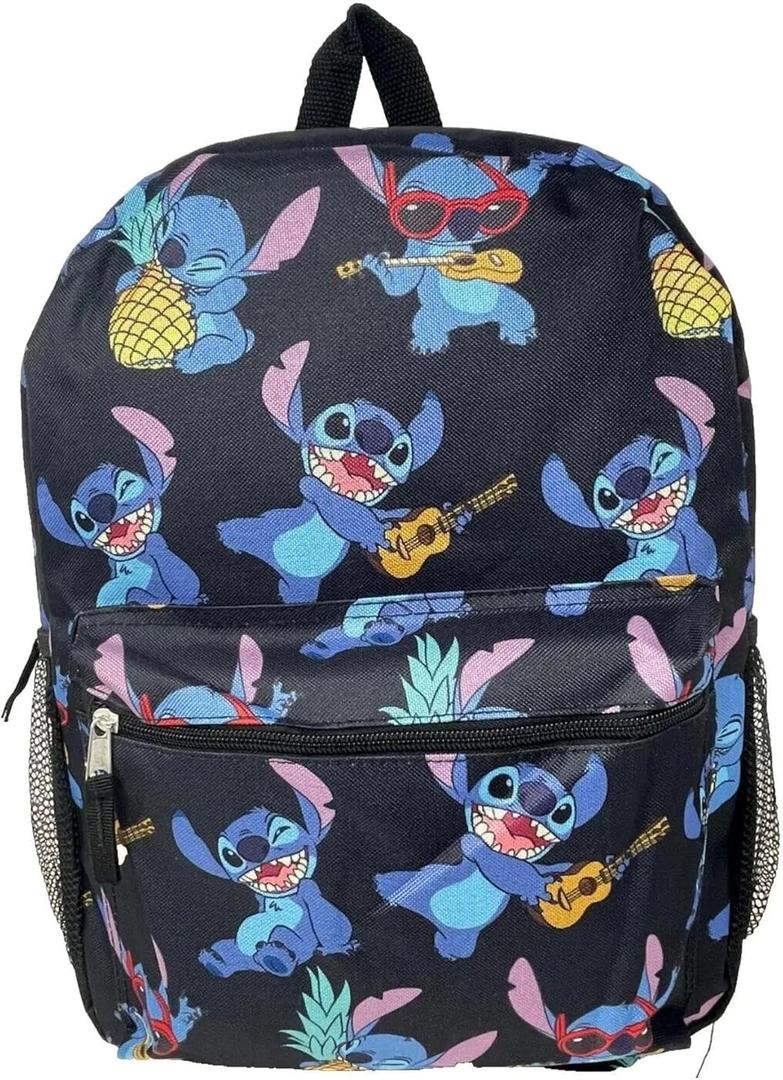 Fast Forward Disney Lilo & Stitch Pineapple & Guitar Print 16 Inch Kids Backpack