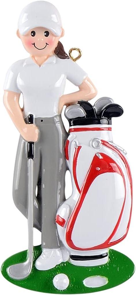 MAXORA Golfer Girl Christmas Ornaments 2025 - Personalized Golf Bag Ornament - Customized Keepsake Gifts for Female Golfer - Sports Ornament 2025 (Golfer Woman with White Bag)