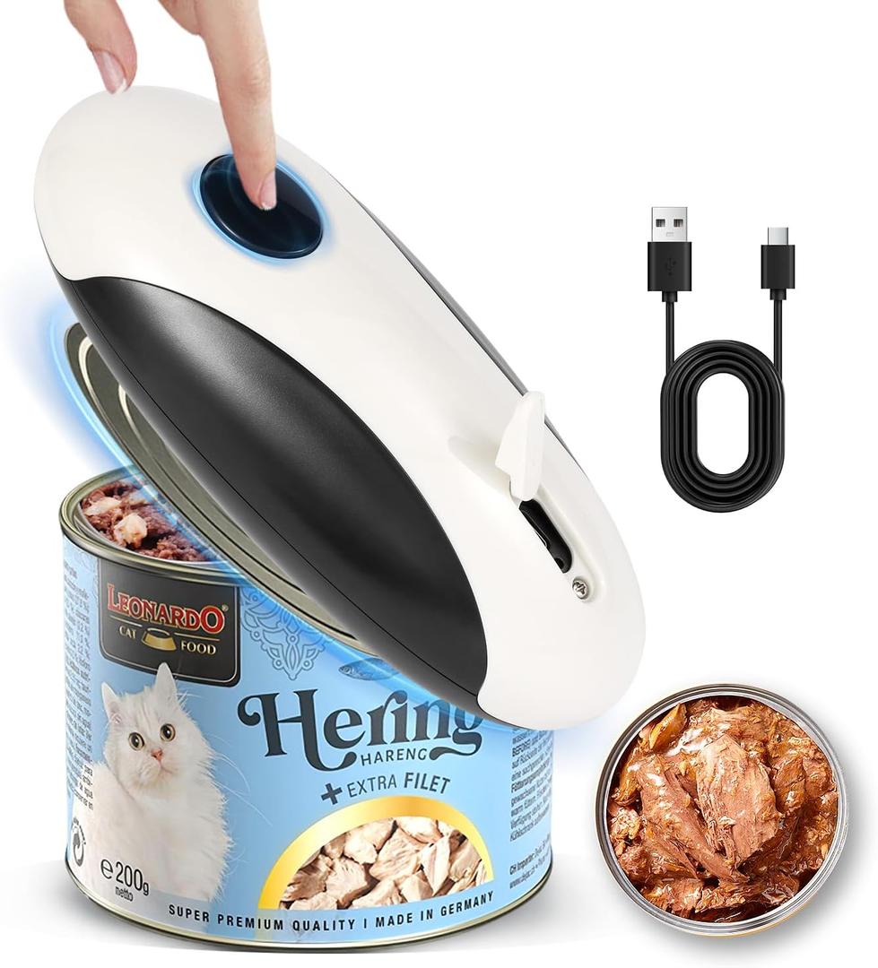Rechargeable Electric Can Opener, Hands Free for seniorsFood Safe Automatic Can Opener with Smooth Edge,Easy to Use,Works with All Standard Cans