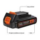 BLACK+DECKER 20V MAX Battery, 1.5Ah Lithium Ion Battery, Extended Runtime, Compatible with Tools, Outdoor Equipment and 20V Vacuums (LBXR20)