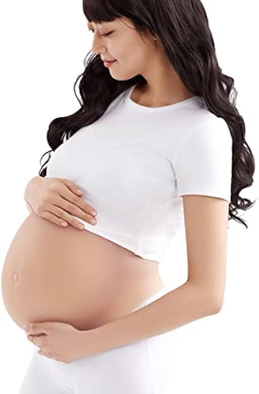 Fake Pregnant Belly Lightweight Cotton Filled Artificial Silicone Pregnant Fale Belly Props for Pretending Pregnancy (Skin, 6-8Months)