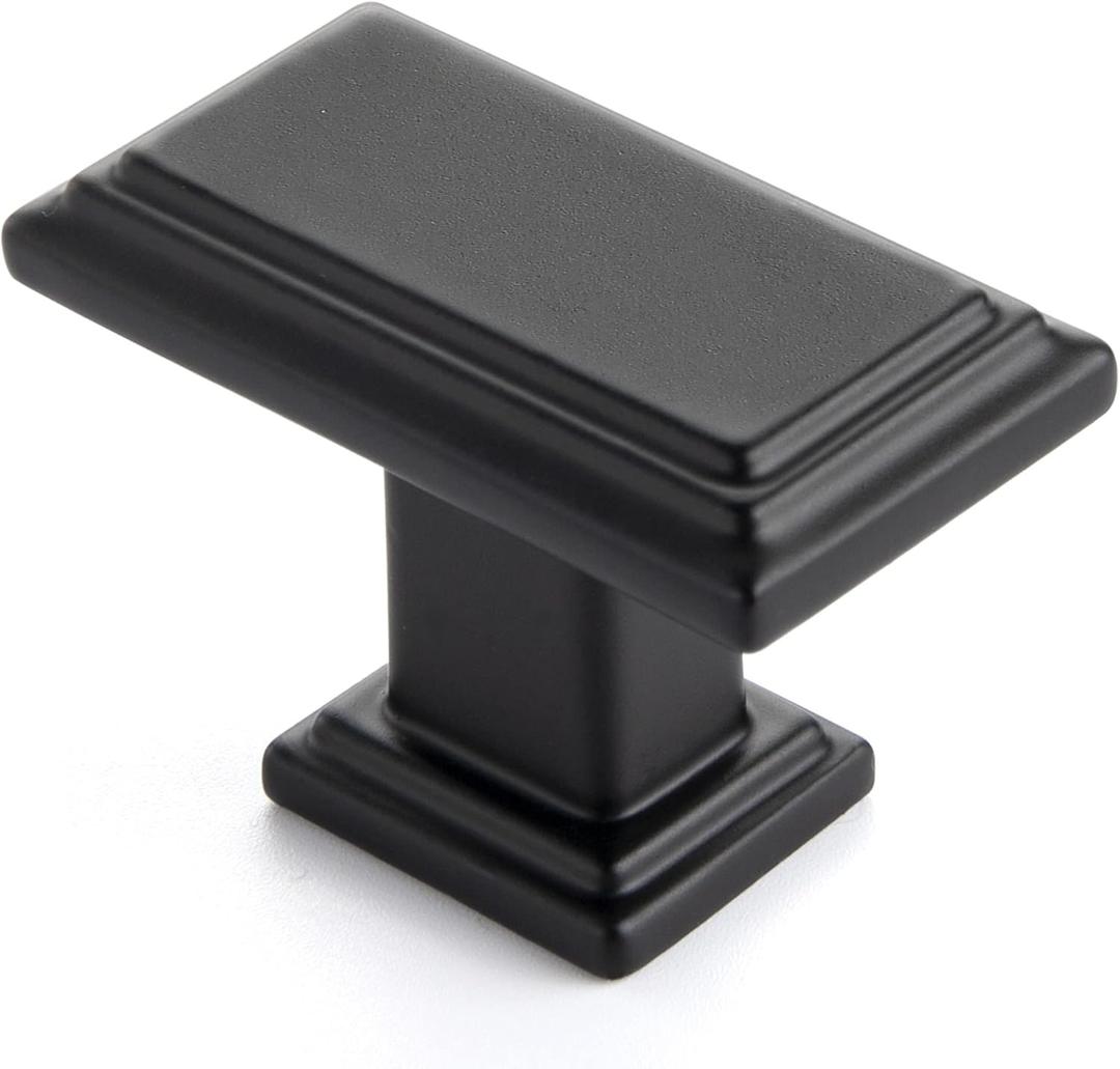 Ravinte Cabinet Knobs Rectangular Kitchen Drawer Knobs for Cabinets and Dresser (Matte Black, 30 Pack)