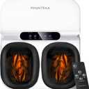 MOUNTRAX Foot Massager Machine with Heat, Foot Massager for Plantar Fasciitis, Neuropathy Pain, Shiatsu Foot Massager with Remote, Fits Feet Up to Men Size 13 (White)