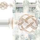 Single Curtain Rod for Windows 66 to 120 Inches(5.5-10ft): 1 inch Diameter Adjustable Curtain Rod, Heavy Duty Curtain Rod with Netted Texture Finials, Size:36-120(weathered white)