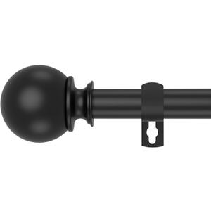 Curtain Pole, 70-110 cm, Black Curtain Rod with Brackets, Stainless Steel Fittings Set, 16 mm Diameter Curtain Rod, Adjustable Decorative for Bedroom