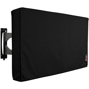 iBirdie Outdoor TV Cover 52 to 55 inch Weatherproof, Cover Size 52''L x 31''H, Waterproof for Outside Flat Screen 52 to 55 inch TV, Black, 600D Thick Fabric Screen Protector with Bottom