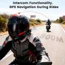 Tuiowkm Bluetooth Motorcycle Helmet, Modular Motorcycle Helmet, DOT Approved Intercom System with Built-in Bluetooth for Navigation and Music Listening, Helmet for Adult Riding (L)