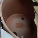 14 Inch Fiberstone Planter - Lightweight Modern Cylinder Plant Pot with Drainage Hole & Plug, Indoor Outdoor Use, Terracotta Color