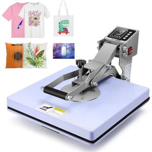 WHUBEFY Heat Press Machine for Tshirts, 15x15 Heat Press Machine Sublimation Shirt Printing Transfer Press with Anti-Scald Design - Professional (15x15 Purple)