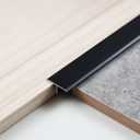 Trimold 3Pcs Aluminum T Molding Trim & Floor Transition Strips, Flat Divider Strip for Door Threshold and Joining Flooring Gaps of Laminate Planks Tile (4.2Ft x 0.8In, Matte Black)