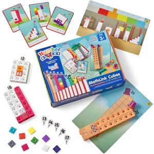 hand2mind Numberblocks MathLink Cubes 11-20 Activity Set, 30 Numberblocks Activities Linked to TV Episodes, 155 NumberBlocks MathLink Cubes, Numberblocks Toys, Math Cubes, Homeschool Supplies