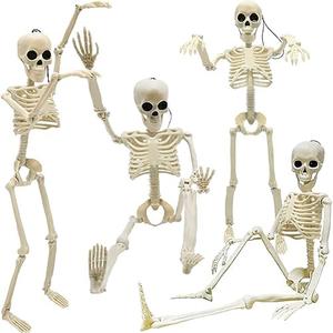 CAMIRUS 8PCS Halloween Skeleton Decorations, 16" Full Body Plastic Mini Little Skeleton Posable Joints Poseable Skeleton for Skeleton Halloween Party Hanging Decoration Yard Lawn Garden Patio Decor