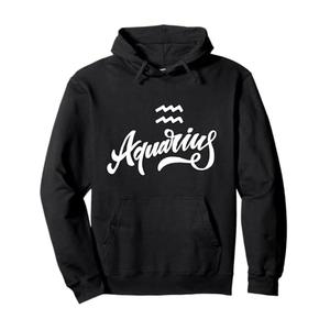 Aquarius Zodiac Pullover Hoodie, Size Medium