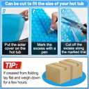 MADHOLLY Spa Hot Tub Cover for Heat Retention - 7FT Dia Round 16-Mil Heavy-Duty Bubble Solar Blanket for Preventing Water Evaporation, Easy to Cut and Clean