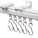Silent Ceiling Curtain Track with Wall Mount, 6ft-9ft, White