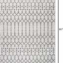 JONATHAN Y Moroccan Geometric Indoor Outdoor Area Rug 5X8 Cream/Black, Ourika Textured Weave for Backyard, Patio, Porch, Easy-Cleaning, High Traffic, Pet-Friendly, Non-Shedding (SMB108I-5)