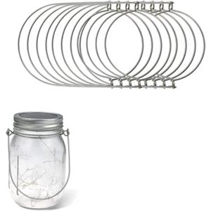 8 Pack Mason Jar Wire Hangers, Mason Jar Handle & Wire Hanger for Canning Jars Stainless Steel Mason Jar Lid Holder, Hanging Hook for Wide Mouth Canning Jars, Durable for Jar Storage & Display