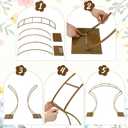 38" Gold Metal Curved Flower Arch Stand, Wedding Centerpiece, 38x35.75x10 inch