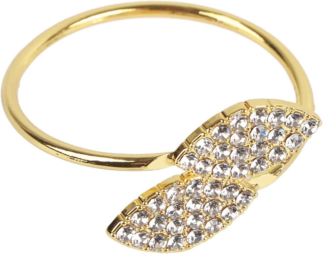 12Pcs Napkin Rings Set, Napkin Ring Holder Rhinestone Napkin Ring Set Handmade Buckle Holder Wedding Dinner Decoration