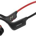 Bone Conduction Headphones, Open Ear Headphones Wireless Earphones, 32GB MP3, 8 Hours Playtime, Bluetooth 5.3, IP68 Waterproof Earphones for Running and Fitness Workout - Red