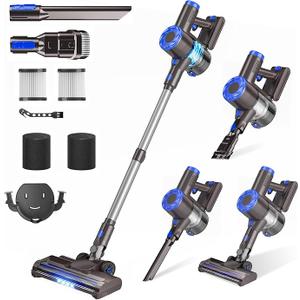 Cordless Vacuum Cleaner, Super Power Suction Stick Vacuum Cleaners with 2200 mAh Battery,8-in-1 Lightweight Self-Standing, 35 Mins Runtime for Home Low-Pile Carpet Pet Hair