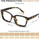 XVXV Reading Glasses for Women Men - Blue Light Blocking Readers Oversize Square Anti Glare with Spring Hinge, +1.25
