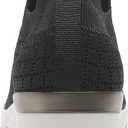 YZ High Heel Black Wedge Sneakers for Women Knit Upper Breathable Shoes, Size 6.5