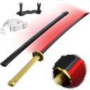 40 Inch Light Up Katana Sword, Rechargeable LED Plastic Samurai Sword Replica with Belt & Display Stand, Cosplay Prop for Anime Fans, Halloween Costume Accessory-Ji Guoyuan 1