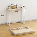 WOHOMO Folding Desk, 31.5" Foldable Computer Table for Small Spaces, Oak, Small Size:31.5 x 15.7